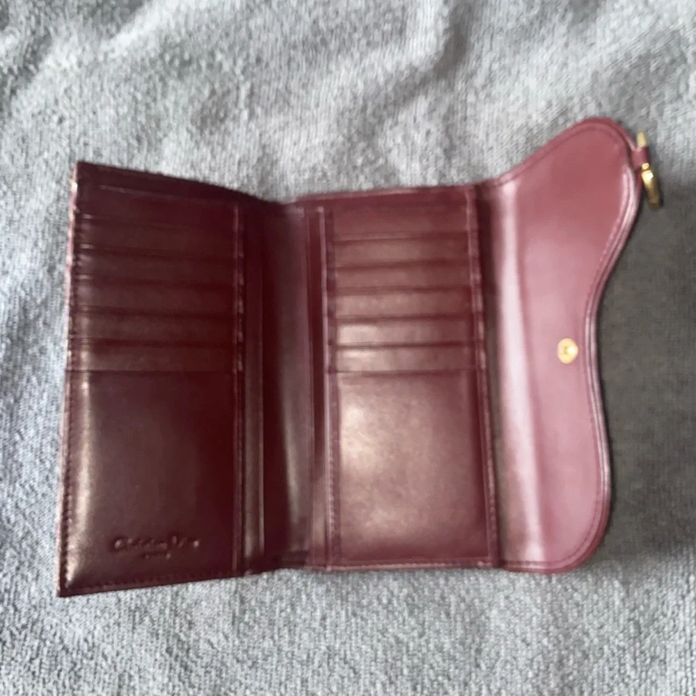 Dior Bordeaux Monogram Trotter Saddle Wallet